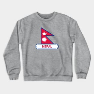 Nepal Country Badge - Nepal Flag Crewneck Sweatshirt